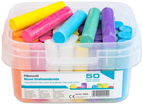 Betzold coloured outdoor chalks 50 pcs - Creative Toy - Main image