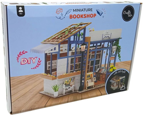 Excellent Miniature DIY house with LED lighting - Bookstore - Creative Kit - Main image
