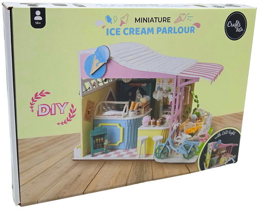 Excellent Miniature DIY house with LED lighting - Ice cream stand - Creative Kit - Main image