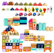 ALUM Városépítő fa játék, 115 db - Fakocka