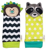 BBLÜV Chrastící ponožky Düo Hedgehog / Racoon - Chrastítko