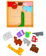 Derrson folding educational puzzle with painted animals - Jigsaw Puzzle