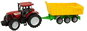 Játék traktor KRUZZEL 24711 Traktor pótkocsival, 50 cm, piros - Traktor