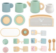 KKS Wooden tea set with tray - 18 pieces - Toy Kitchen Food