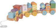BusyKids Dřevěný vláček s kostkami - Tahací hračka