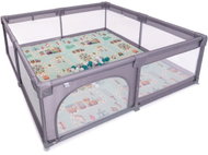BabyGO Playpark Grey, with mattress - Baby Playpen