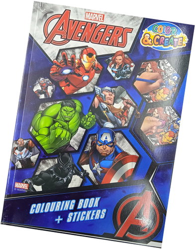 MARVEL Maxi colouring book with stickers - Avengers - Colouring Book - Main image