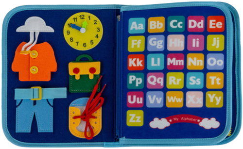 Kruzzel 26881 Montessori szenzoros könyv, kék - Oktatókészlet - Fő fotó