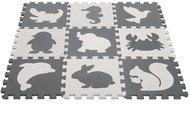 KIK Contrast foam puzzle 85 × 85 cm, 9 pieces, black and cream - Foam Puzzle