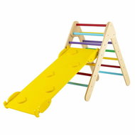 Costway Montessori Pickle Triangle 3in1 with slide and ramp Pastel - Children's Climbing Frame