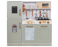 Derrson W5366 Interactive Wooden Kitchen Mint Green - Play Kitchen