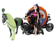 iMex Toys Interactive carriage with black walking horse and Monster doll - Interactive Toy