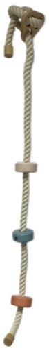 Piccolino Montessori Climbing rope with 3 steps natural INDOOR Pastel - Climbing Rope - Main image