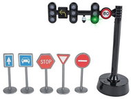 Mikrotrading Set of traffic signs with traffic lights 11,5 cm battery operated with light and sound - Game Set