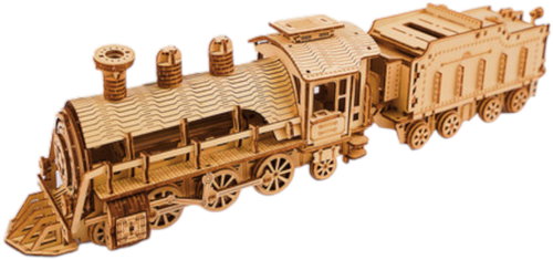 Kruzzel 26515 Puzzle Locomotive 3D, wooden - Wooden Puzzle - Main image