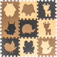 KIK Contrast foam puzzle 85 × 85 cm, 9 pieces, brown, cream - Foam Puzzle