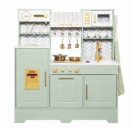 Ulitu Children's wooden kitchen with water and steam - green - Play Kitchen