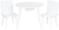 ECOTOYS WH135 Children's furniture set, round table and 2 chairs, toy slot, white - Children's Furniture