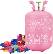 Ricokids 799001 Helium bottle 0,20 m3, 30 balloons and 40 m of ribbon, pink - Helium Balloons