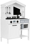 ECOTOYS PLK563W Wooden kitchen with oven, microwave and accessories - Play Kitchen