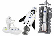 LEAN Toys 16576 Space mission set of 5 pieces, rocket, astronaut, spaceship - Figure and Accessory Set