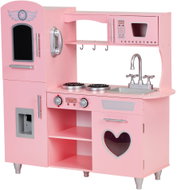 ECOTOYS 7268 Wooden kitchen with sound effects, pink - Play Kitchen