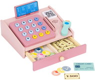 MultiStore HC751029 Wooden cash register with scanner, banknotes, coins and card - Toy Cash Register