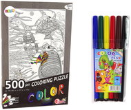 LEAN Toys 14155 Puzzle k vybarvování 500 dílků - Podmořský svět - Puzzle