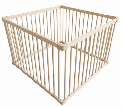 Derrson Wooden playpen 100 × 100 cm natural - Baby Playpen - Main image