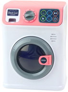 LEAN Toys 24426 Dětská pračka s otočným bubnem a zvuky, bílo-růžová - Dětská kuchyňka