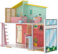 EXCELLENT Wooden house with equipment and movable terrace - 59 × 66 × 30 cm - Doll House