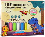 LEAN Toys 27734 Kreativní DIY 3D vitráže, přívěsky Dinosauři, 6 gelových fixů - Kreativní hračka