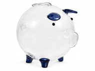 Verk 27693 Skleněná pokladnička prasátko s modrými detaily - Piggy Bank