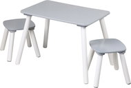 KESPER Children's table with 2 chairs, rectangular grey 58 × 38 × 43,5 cm - Children's Furniture