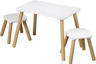 KESPER Children's table with 2 chairs, rectangular white 58 × 38 × 43,5 cm - Children's Furniture
