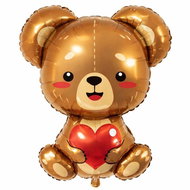 Flexmetal Fóliový balónek medvídek se srdcem - 60 cm - Balloons