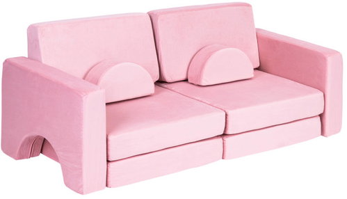EcoToys TMSRT-15 Modulární skládací pohovka, dvoumístná, 10 polštářů, růžová - Children's sofa - Main image