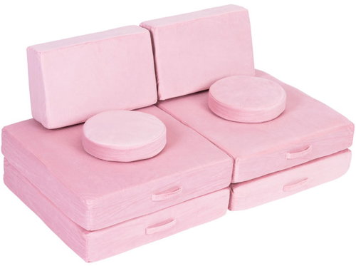 EcoToys TMSRT-14 Modulární skládací pohovka, dvoumístná, 8 polštářů, růžová - Children's sofa - Main image
