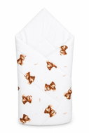 Baby Nellys Classic Bears Swaddle Wrap, White - Swaddle Blanket