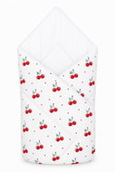 Baby Nellys Classic Cherries Baby Swaddle Wrap, White with Cherries - Swaddle Blanket