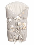 Baby Nellys Classic Lace-Up Retro Swaddle with LALLY Filling - Sweet Dreams, Beige - Swaddle Blanket