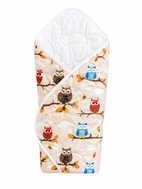 4sleep Zavinovačka 75 × 75 cm na suchý zip - Sovičky, hnědé - Swaddle Blanket