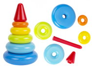 Micro Trading Plastová pyramida 20 cm s kroužky 6 ks - Sort and Stack Tower