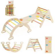 Costway Montessori Piklerové trojúhelník sada s houpačkou a skluzavkou Multicolor - Montessori Rocking Chair