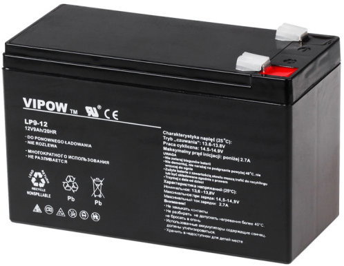 Lechpol Vipow BAT0228 tölthető zselés akkumulátor 12 V/9 Ah - Tölthető elem - Fő fotó