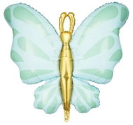 PARTYDECO Fóliový balónek Motýl 90 cm, zelený - Balloons