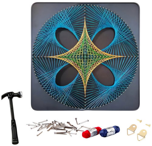 RealG RC-K-159 Kreativní sada na String Art 40 × 40 cm, geometrický kruh - Creative Kit - Main image