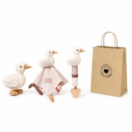 BabyOno Komplet hraček Goose, přítulníček, pískátko s kousátkem a plyšová husa - Children's Kit