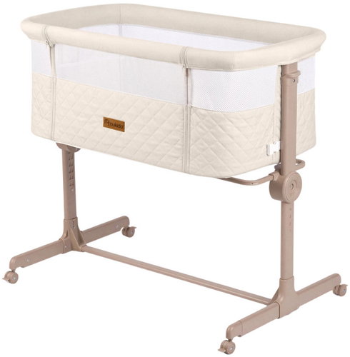 Nukido NK-243 Travel Cot, Co-Sleeper, Folding + Mattress, Cream - Travel Bed - Main image