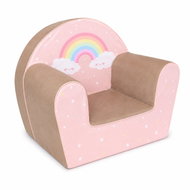 Baby Nellys Dětské křesílko Veselá duha hnědo-béžové - Children's Chair